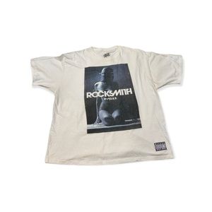 Rocksmith Girl Model Graphics White T Shifrt Explicit Content Advisory 3X